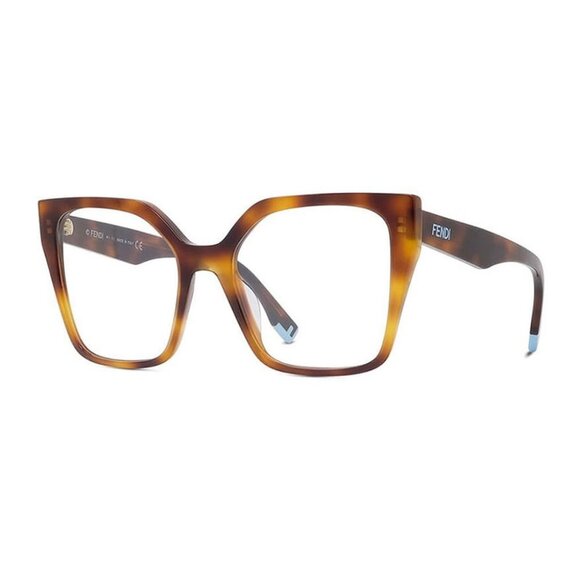 NWT FENDI WOMEN HAVANA SQUARE EYEWEAR EYEGLASSES - Picture 1 of 4